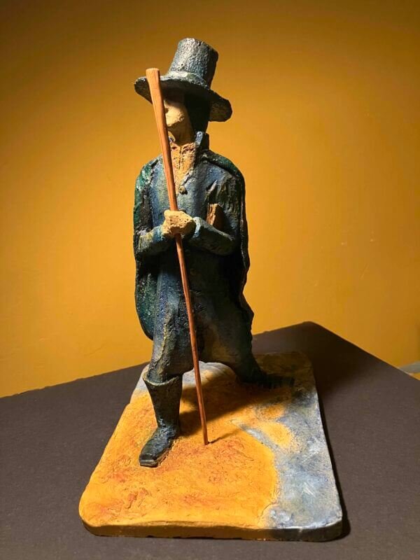 Ceramic sculpture of a Pilgrim Father preacher