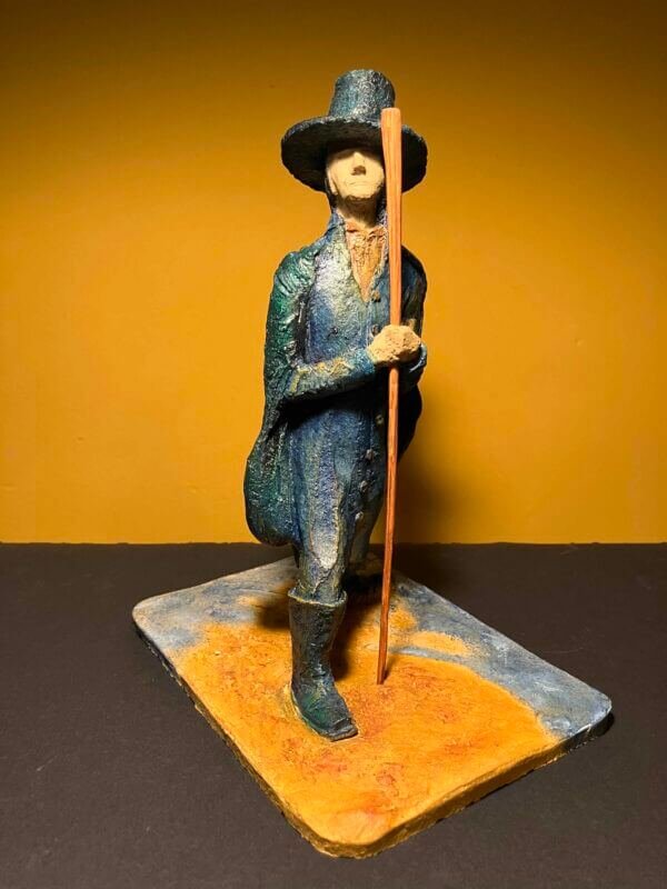 Ceramic sculpture of a Pilgrim Father preacher