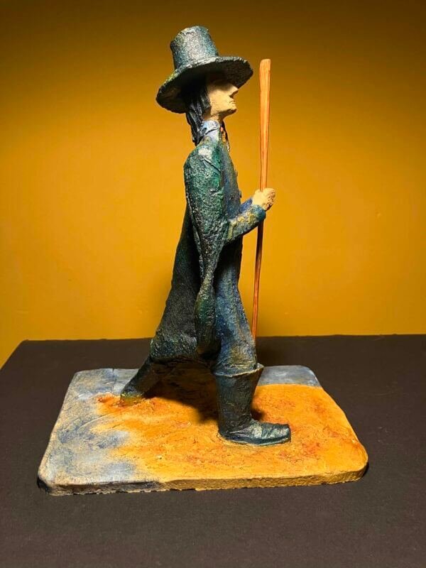 Ceramic sculpture of a Pilgrim Father preacher