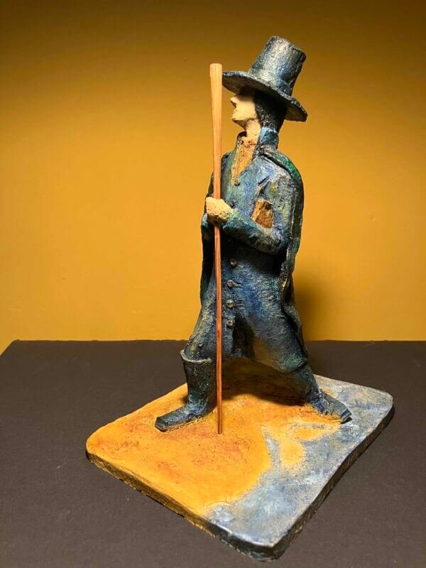 Ceramic sculpture of a Pilgrim Father preacher