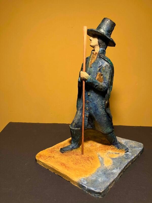 Ceramic sculpture of a Pilgrim Father preacher