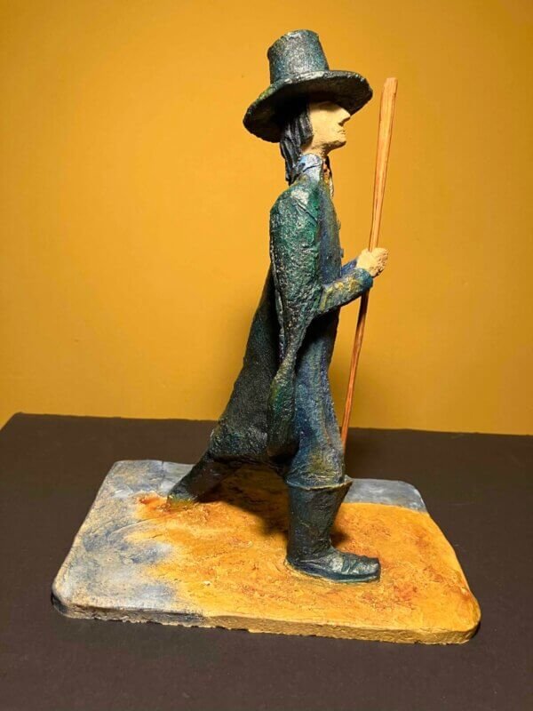 Ceramic sculpture of a Pilgrim Father preacher