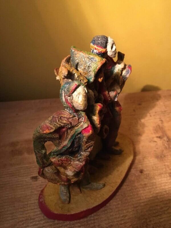Ceramic sculpture of medieval minstrels