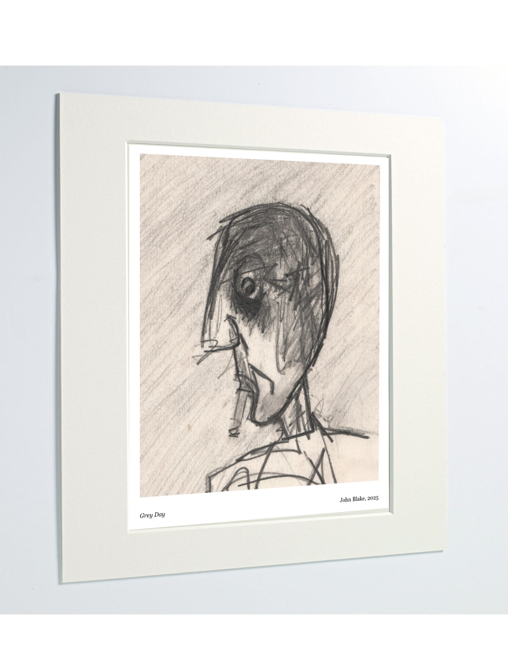 Grey day art print mounted