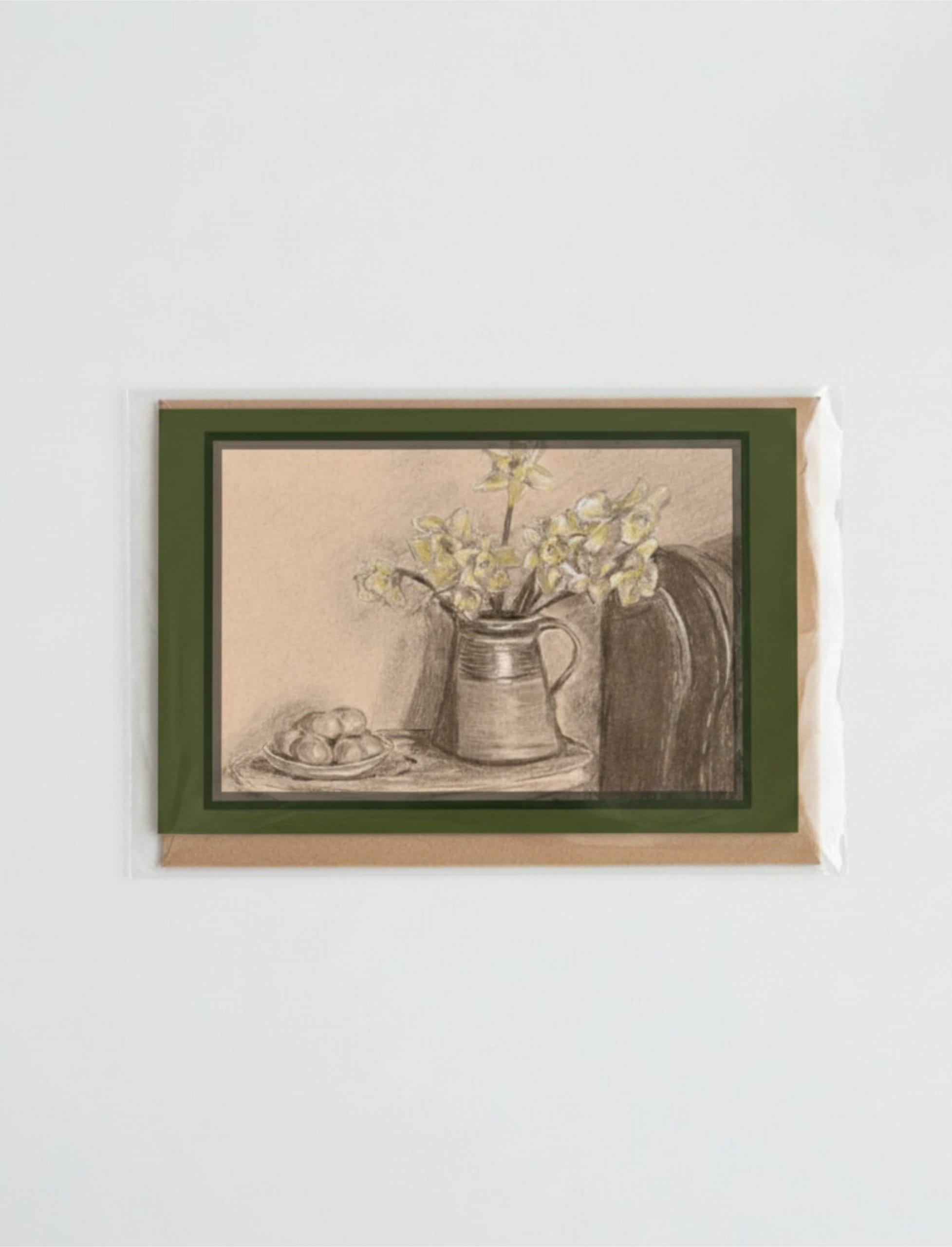 April Still Life Greetings Card in package with envelope