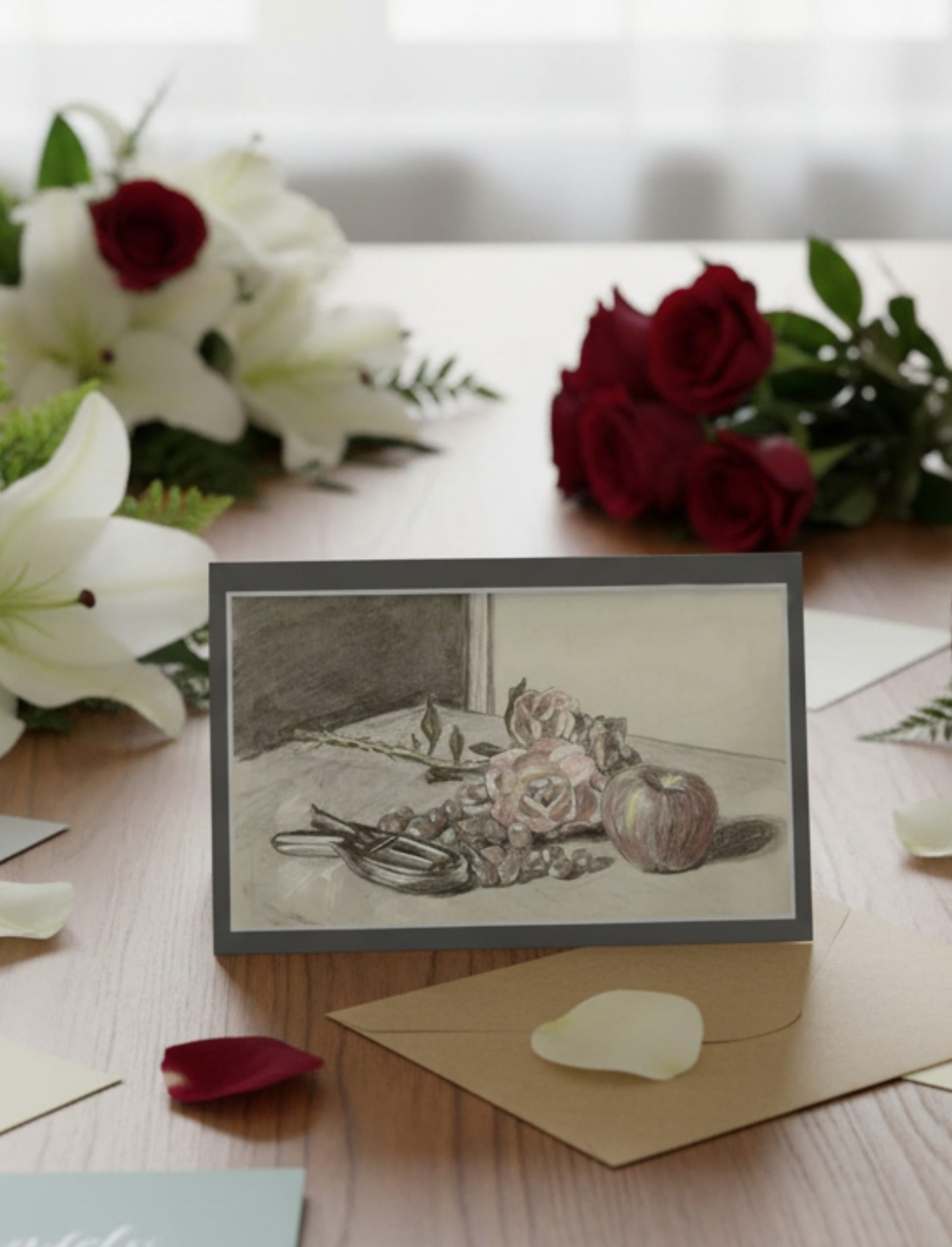 Not Quite Autumn Greetings Card with funeral flowers and bereavement cards