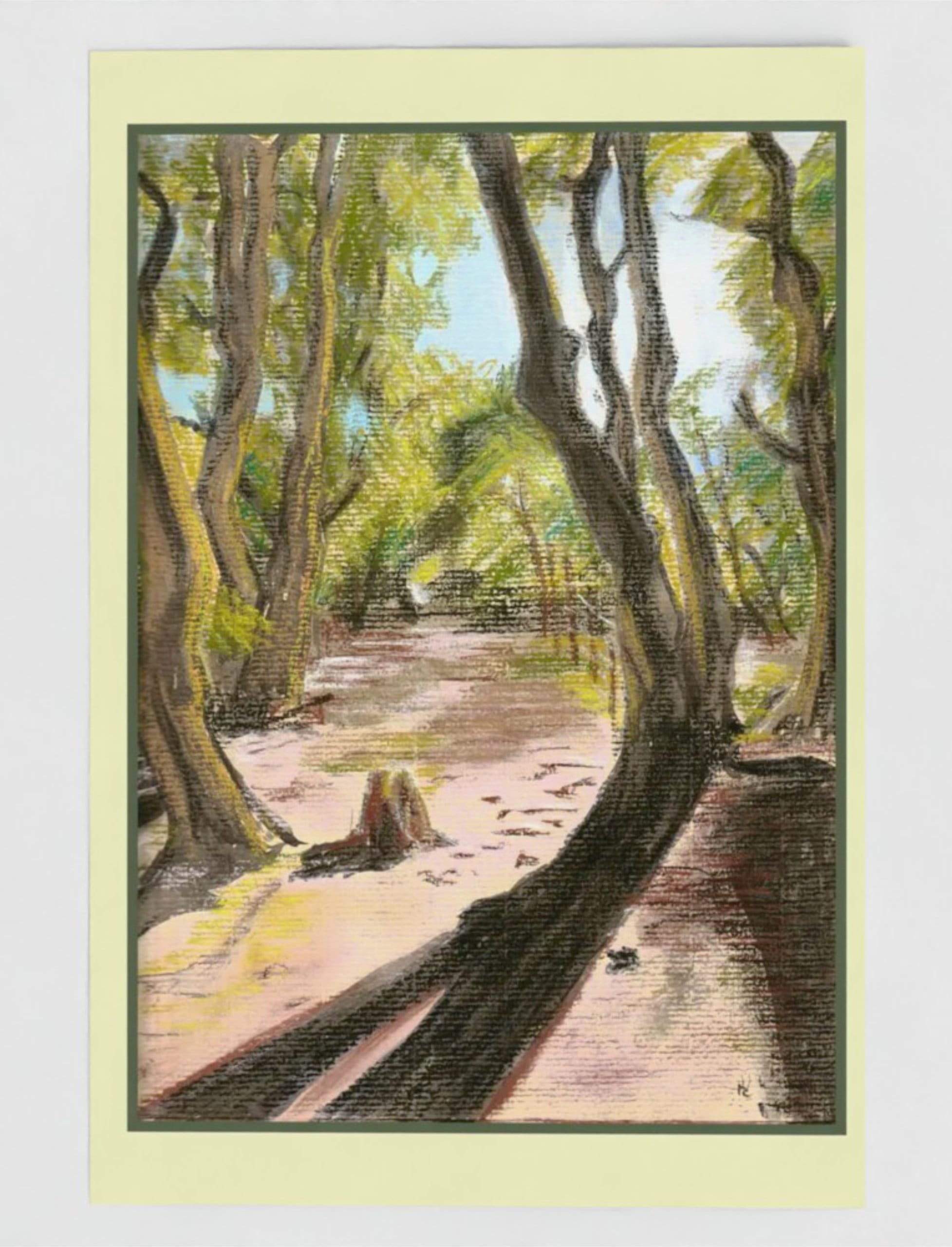 Perfect for summer birthdays or invitations, the Path After Greetings Card will bring the sunlit countryside into any room. The picture draws you in through the magical summer woodland. Where is the path taking you?