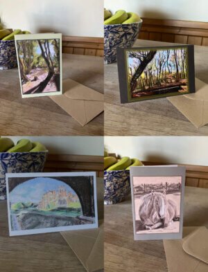 Picture of four art greetings cards