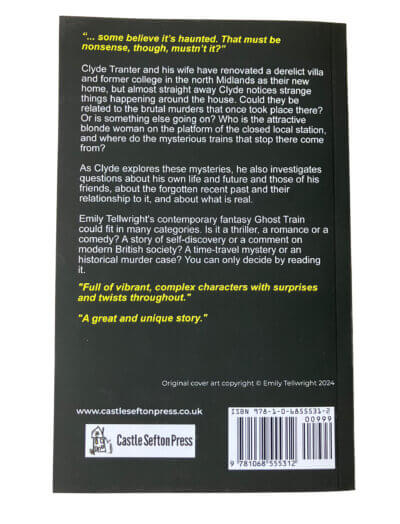 Ghost Train by Emily Tellwright paperback back view