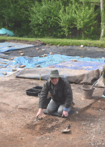 John Blake at work on an archaeology dig