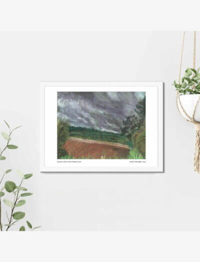 Framed print of summer storm near witley court by emily tellwright