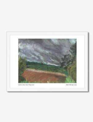 Framed print of summer storm near witley court by emily tellwright