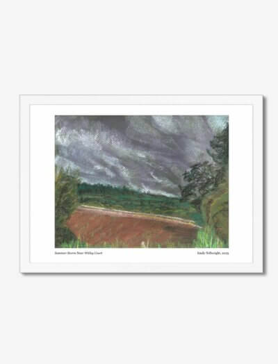 Framed print of summer storm near witley court by emily tellwright