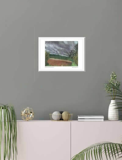 Framed print of summer storm near witley court by emily tellwright