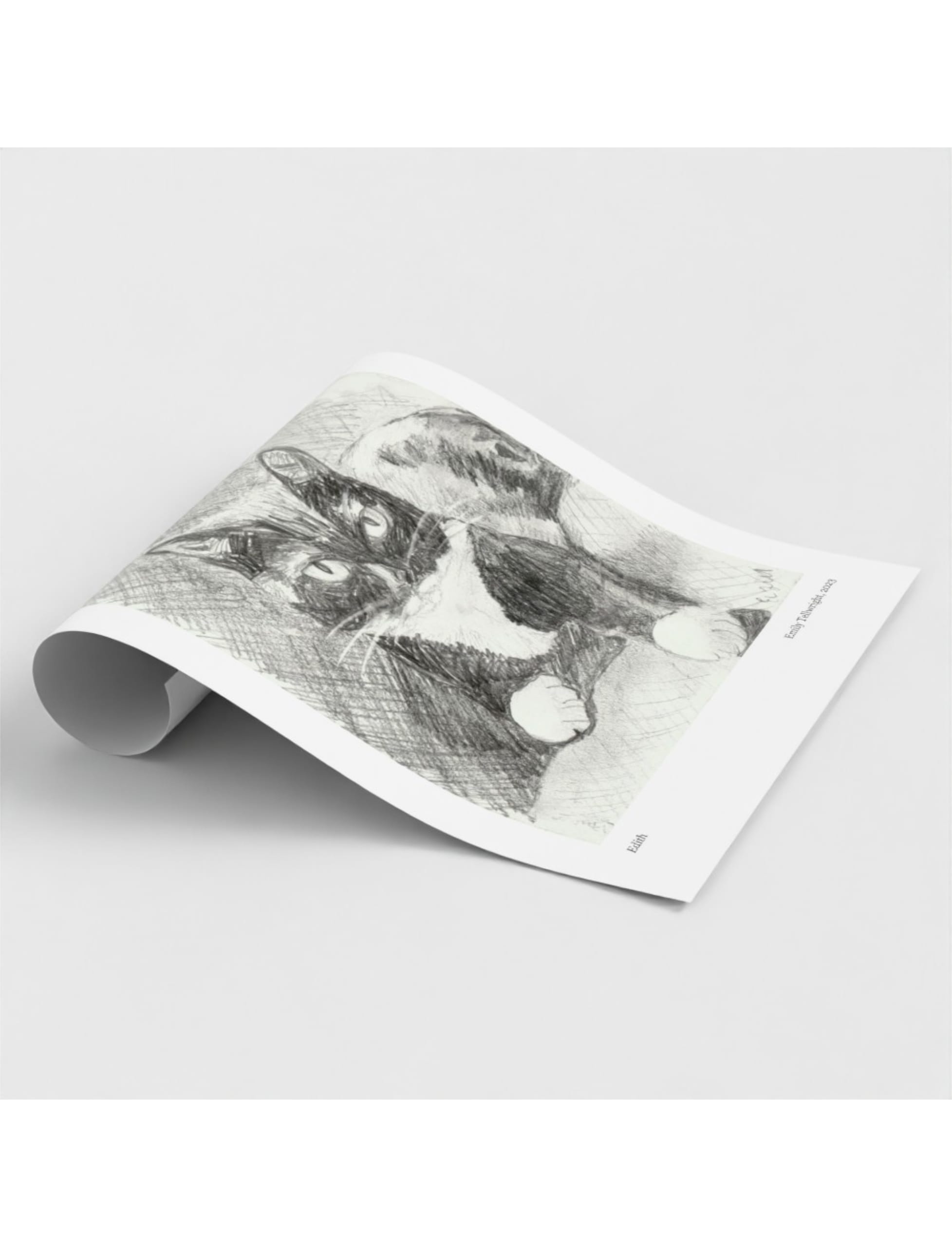 Edith the Cat Art Print
