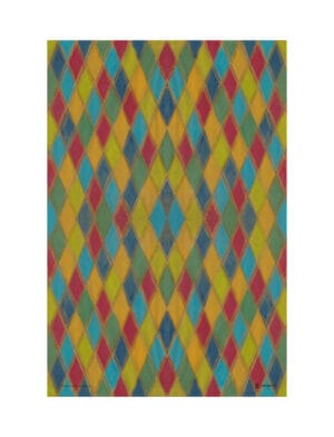Harlequin tea towel, a design by Emily Tellwright