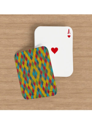 Harlequin playing cards featuring a handpainted design by Emily Tellwright