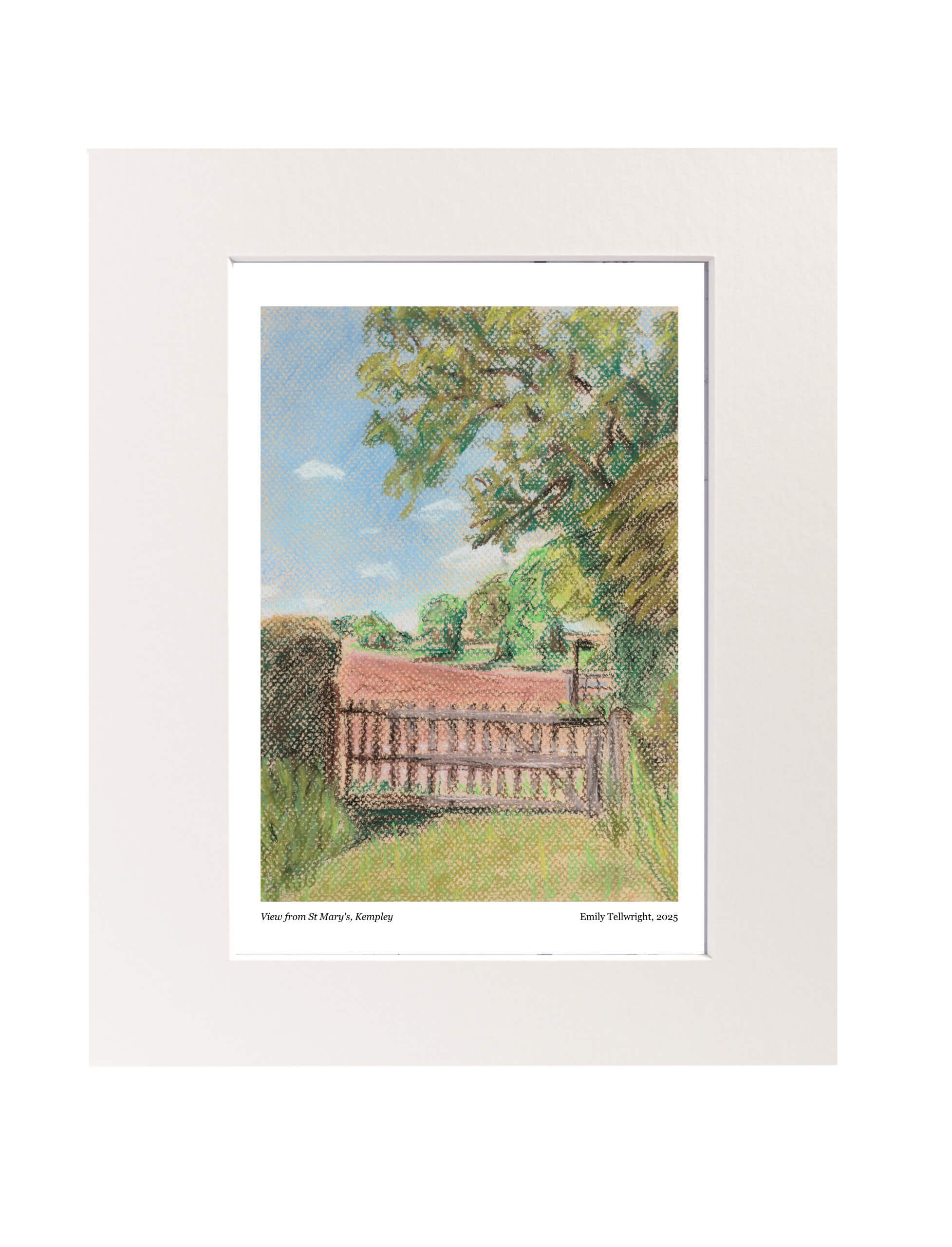 View from St Mary's Kempley art print mounted