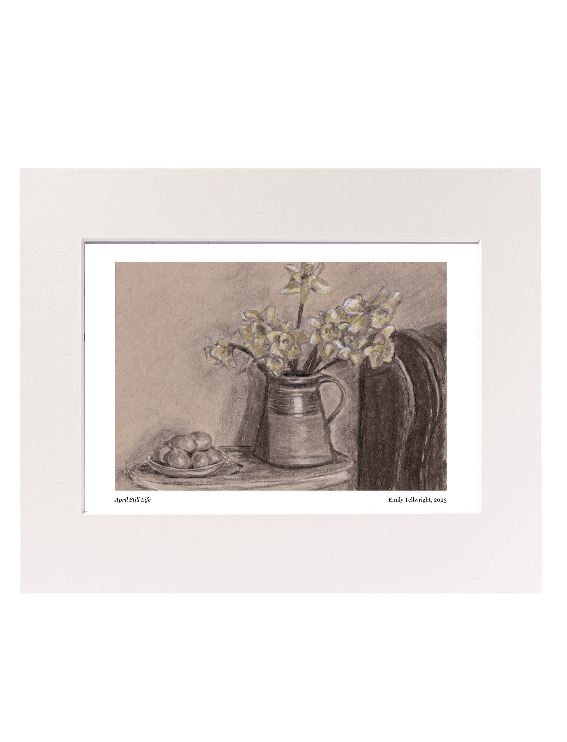 April Still Life art print mounted