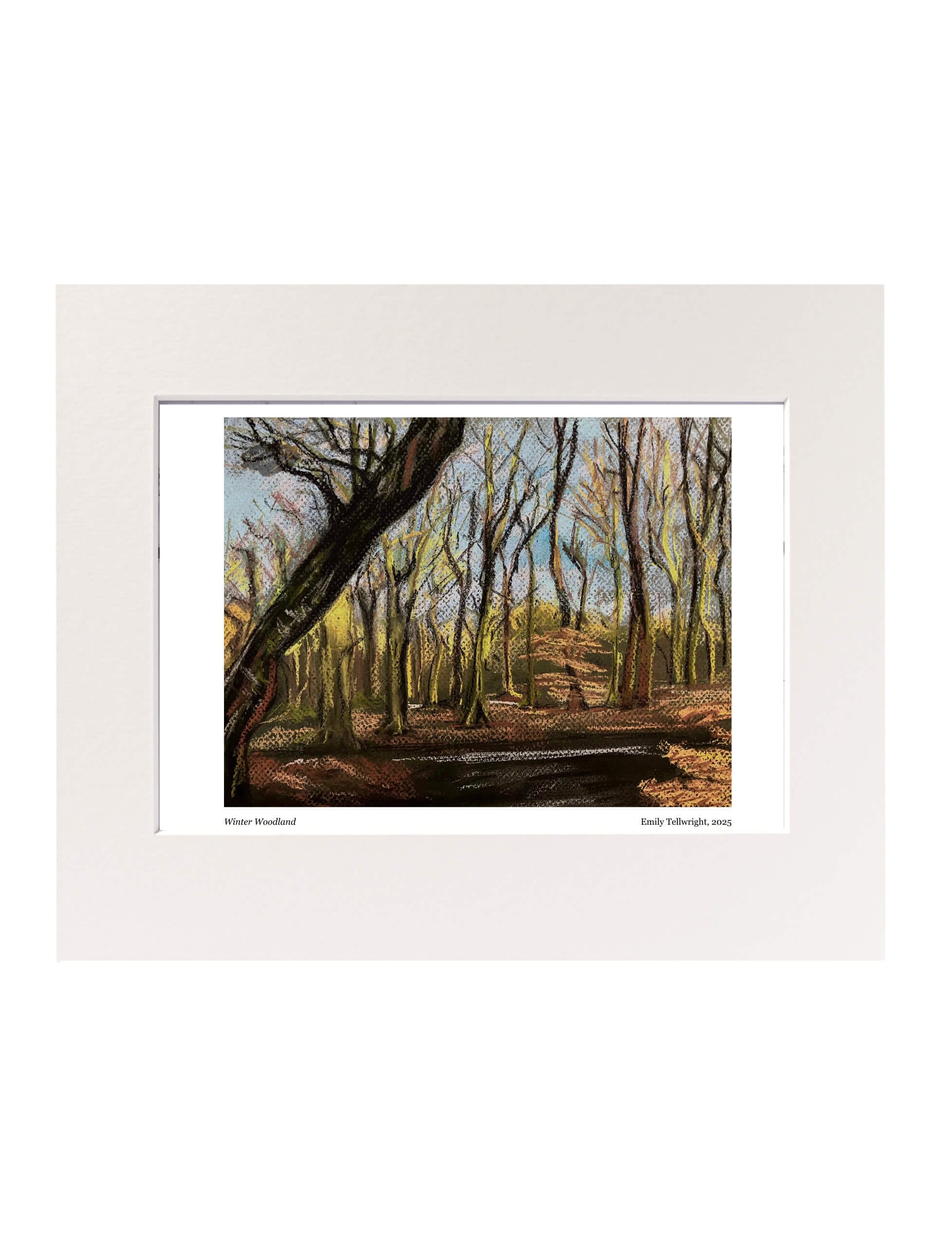 Winter Woodland art print mounted