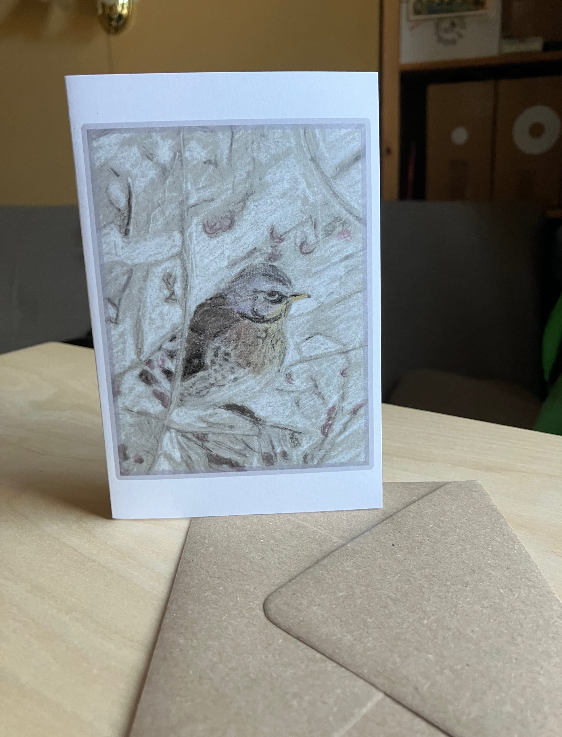Winter bird christmas card