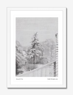 Snowy Fir Tree framed art print