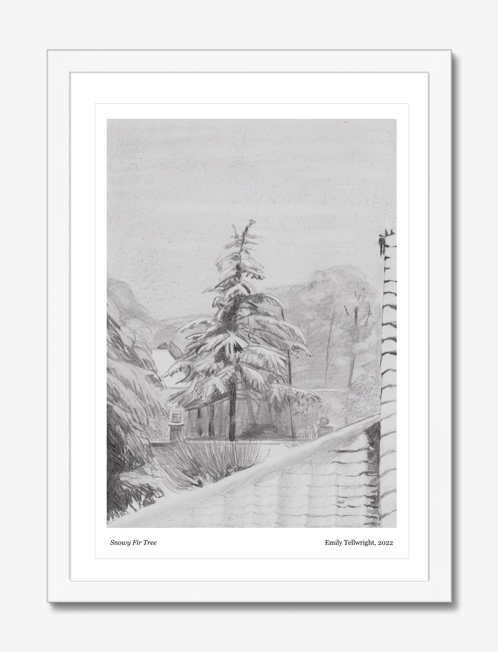 Snowy Fir Tree framed art print