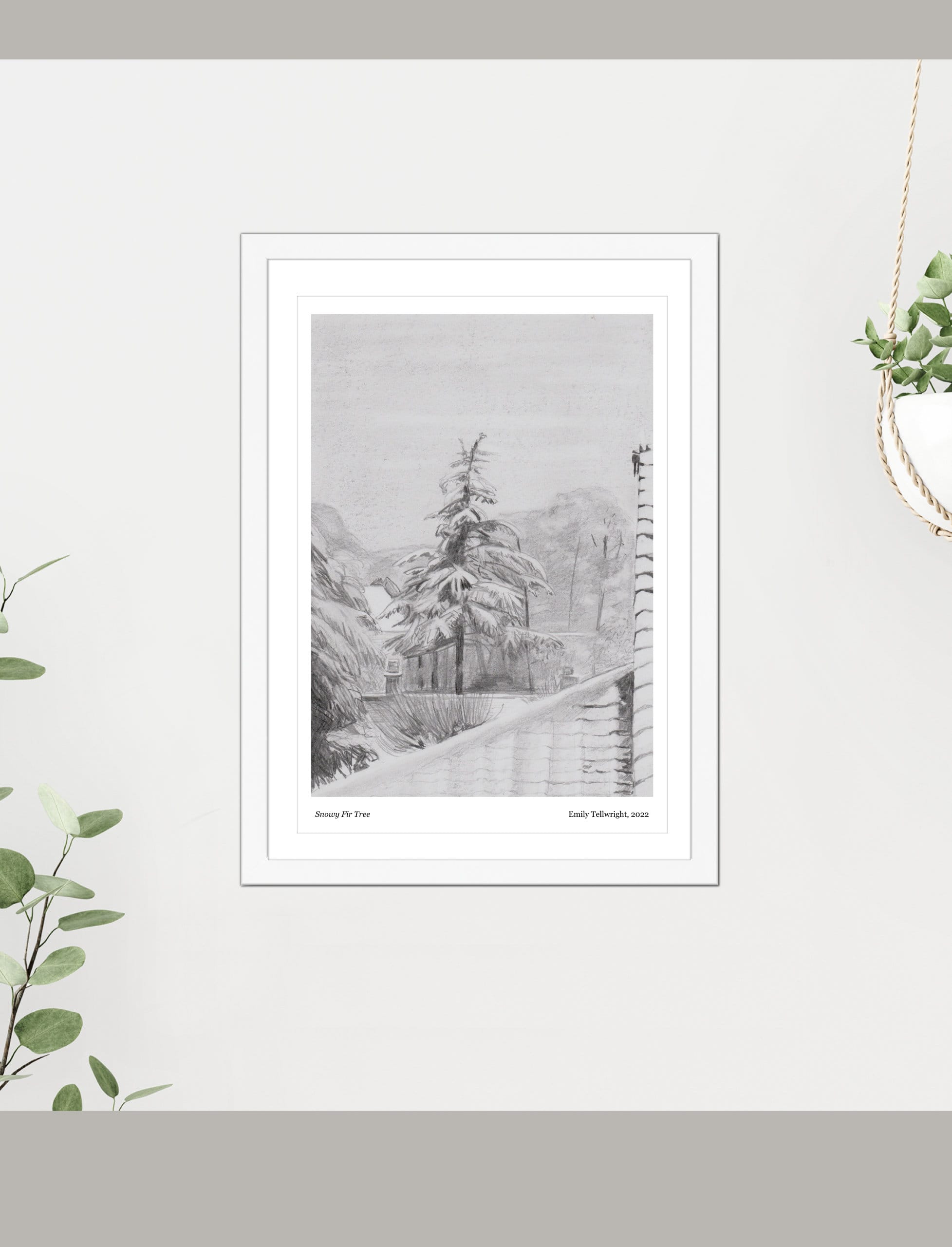 Snowy Fir Tree framed art print