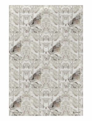 Winter Bird Tea Towel, a hand drawn design by Emily Tellwright