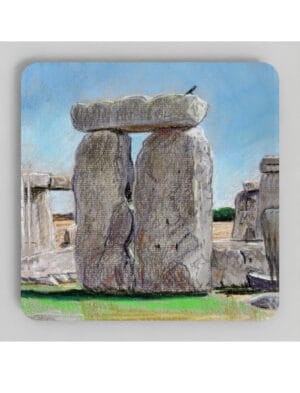 Sunny Summer at Stonehenge Coasters showing a pastel drawing by Emily Tellwright