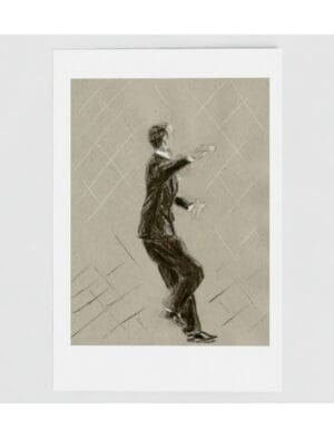 Fantastic Fred Astaire No 6 Greetings Card showing a charcoal drawing