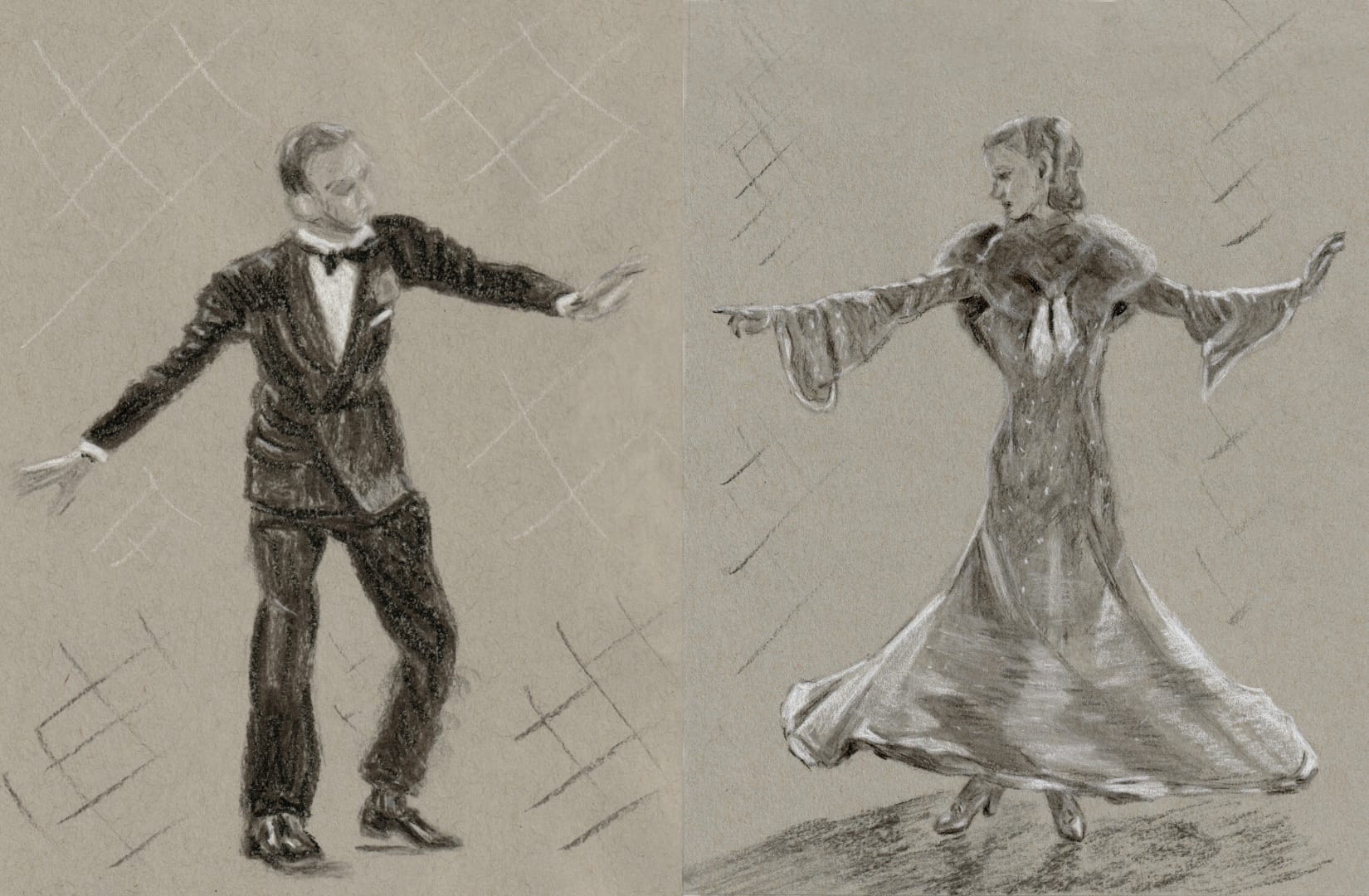 The Fred Astaire and Ginger Rogers collection featured drawing