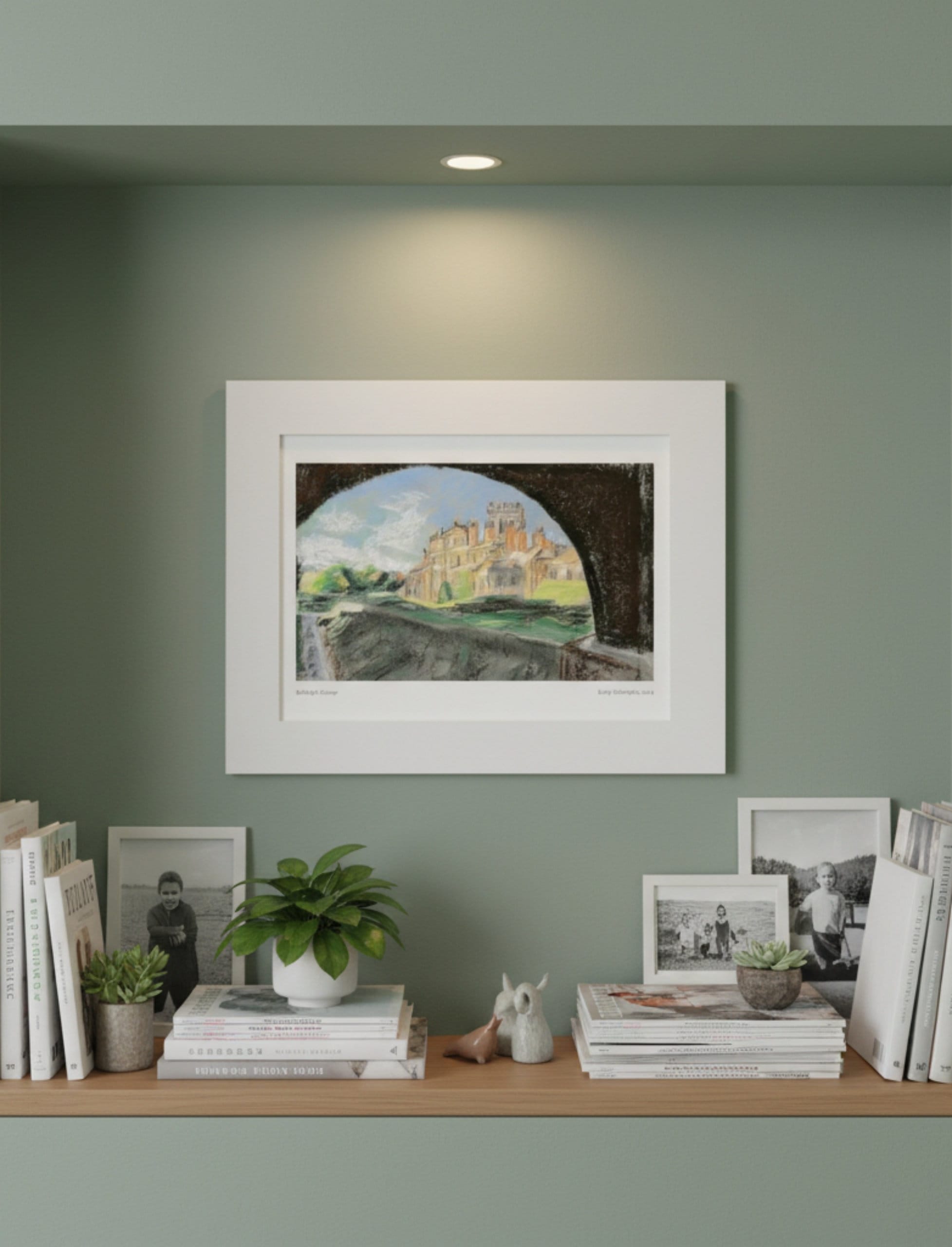 Biddulph Grange Garden Mounted Art Print displayed in an alcove