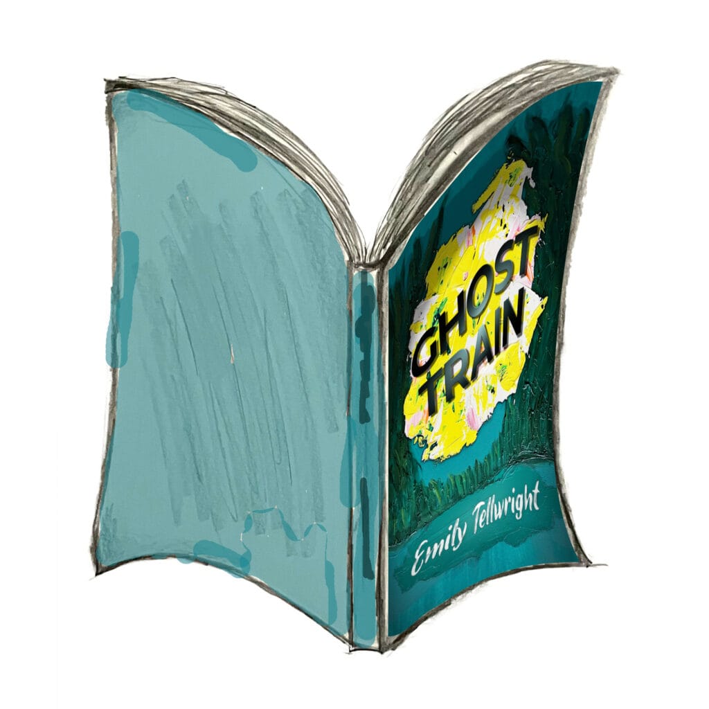 Castle Sefton Press Books icon: A drawing of the paperback of ghost train by emily tellwright